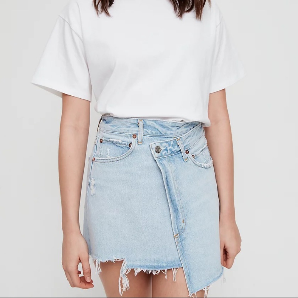 Agolde Asymmetrical Denim Skirt